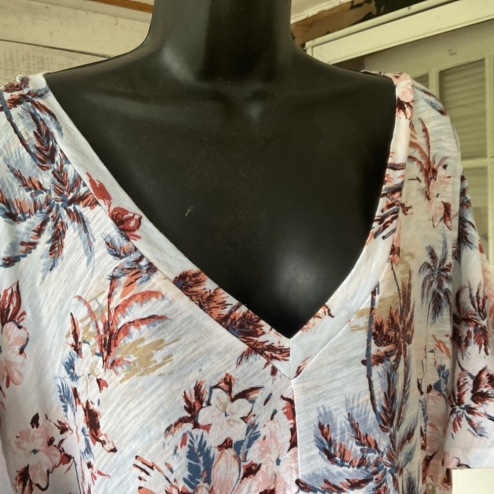 Torrid Maxi Dress Babydoll Cover Up Tropic Palm Tree Beach Short Sleeve Sz 2 NWT - Picture 6 of 11